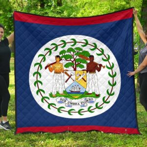 Belize Flag Premium Quilt A6  Quilt